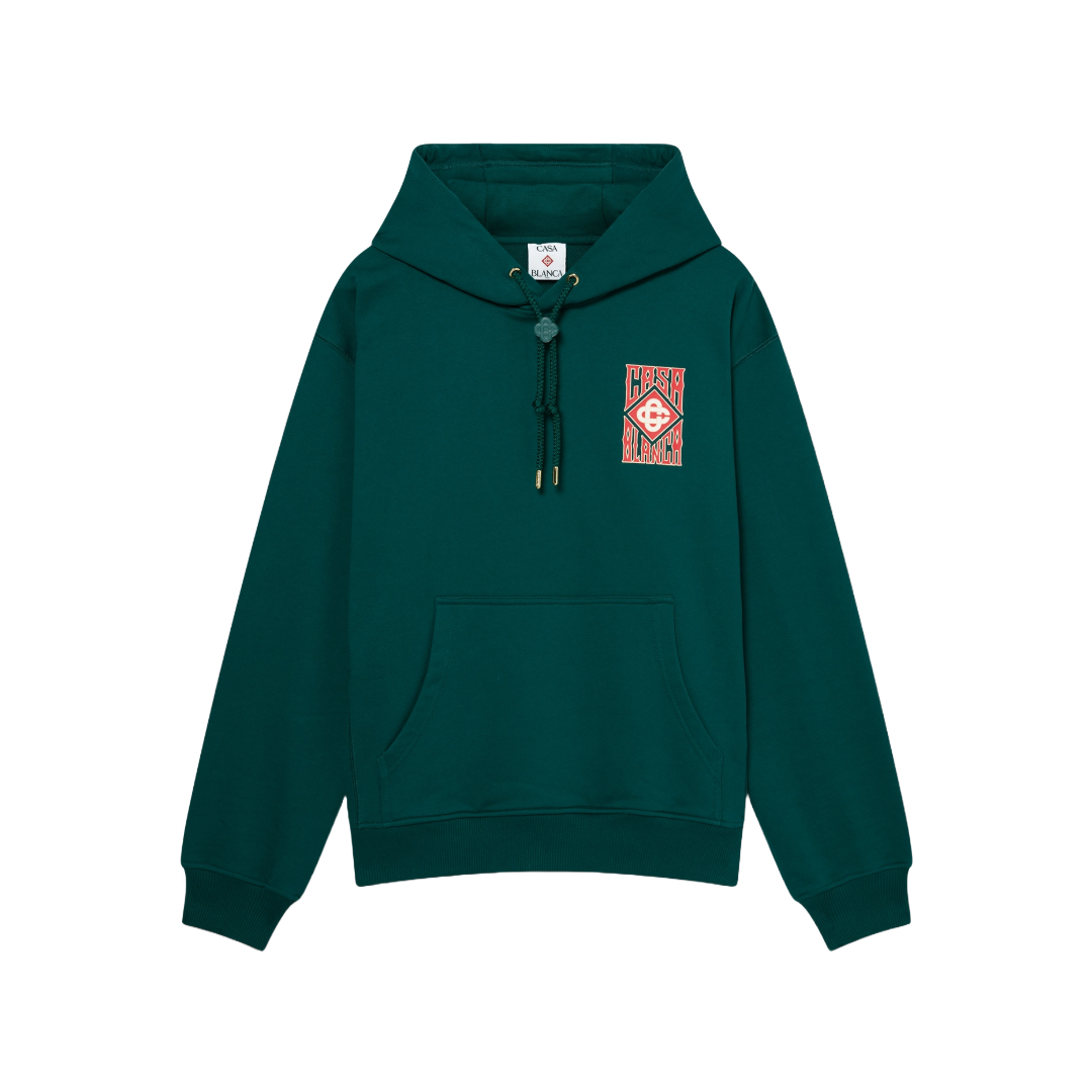 GOTHIC LOGO HOODED SWEATSHIRT GREEN